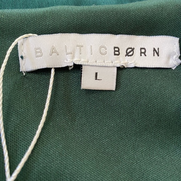 Baltic Born New Size L Prague Satin Smocked Empire‎ Waist Maxi Dress Dark Green - Picture 12 of 15